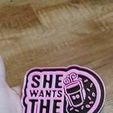 312478345_1159977638257393_560864965888740878_n.jpg She Wants The D Dunkin Coffee Gag Gift Decor Magnet Keychain Wall Decor Cake Topper