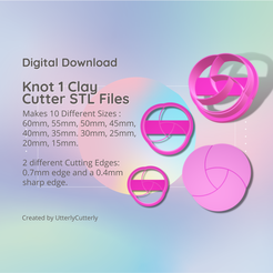 Pink-and-White-Geometric-Marketing-Presentation-3000-×-2000px-3000-×-2000px-Instagram-Post-Squ.png Fichier 3D Knot 1 Clay Cutter - Organic Shape STL Digital File Download- 10 sizes and 2 Cutter Versions・Objet pour impression 3D à télécharger, UtterlyCutterly