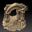 7t8ytu.png Ancient Gothic Archway Entwined with Tree – Free 3D Printable Sculpture