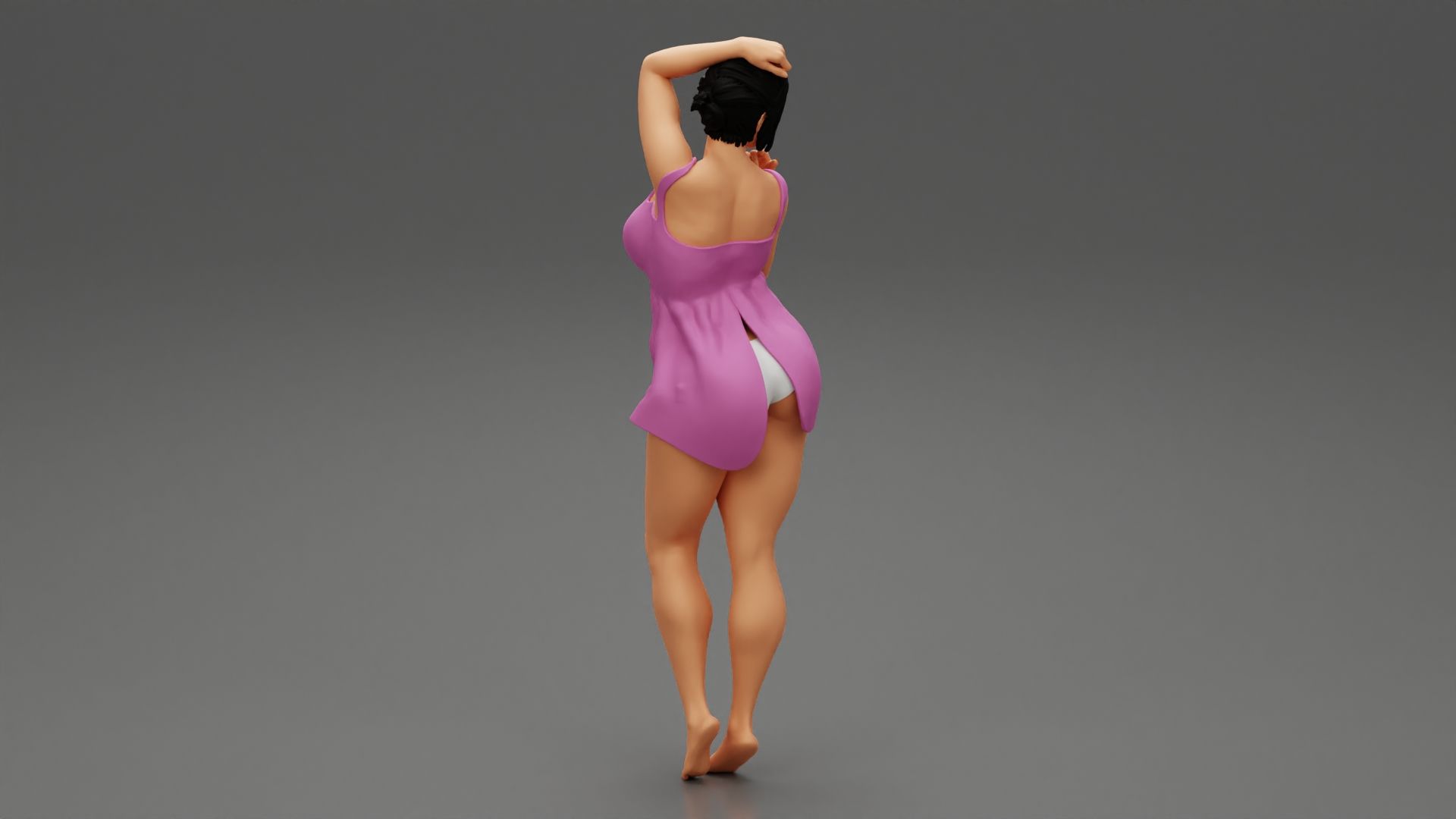 Girl-03.jpg Fichier 3D Femme sexy en chemise de nuit posant Modèle d'impression 3D・Objet pour imprimante 3D à télécharger, 3DGeshaft