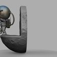 Spaceman 2 3.jpg CUTE CHIBI SPACEMAN ON EDGE OF MOON 3D PRINT