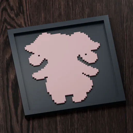 Audino - Pokemon Silhouette Frame | Gen 5 sprite style | STL