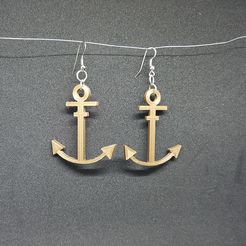 20180821_162219.jpg Fichier STL boucle d'oreille ancre marine・Modèle à télécharger et à imprimer en 3D