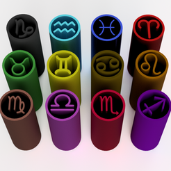 HOROS2.png STL file Filter Tips - Pack Horoscope (Reusable Nozzles) Weed Filters・Model to download and 3D print