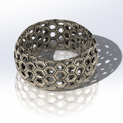 Honeycomb Pattern.PNG STL-Datei Honeycomb pattern bracelet kostenlos・Design für 3D-Drucker zum herunterladen