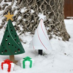 Snow both.jpg Archivo 3D Inserto de filamentos del árbol de Navidad (Portavelas de luz de té)・Objeto imprimible en 3D para descargar