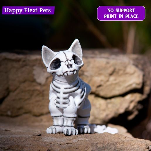 Vinny Cat on skull/立体アート Cat on Skull - SEREV3D – High-Quality STL & 3MF 3D Print
