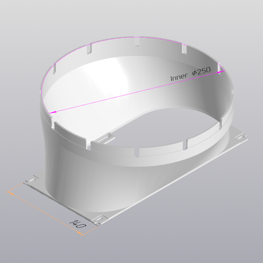 ASIC S21 Pro / S21 XP / S21+ Air Duct Flange 250mm - STL for 3D Printing
