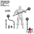 SPIKED MACE PACK RBL3D ORIGINAL DESIGN 5.5." AND 9” SCALES FOR SALE NON COMMERCIAL USE 9” CLASSICS/ MASTERVERSE Mace pack for action figures