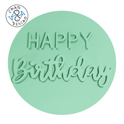 Happy-Birthday-3_Stamp_Debossed_C1_CP.png STL file Happy Birthday - Stamp (3) - Embossed + Debossed - Cookie Cutter - Fondant - Polymer Clay・3D printer design to download