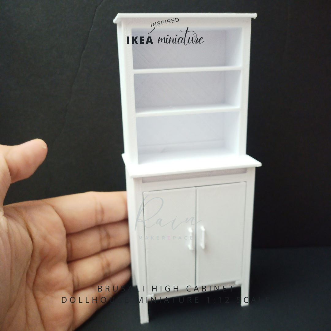 a IKEA muuayune STL file MINIATURE IKEA-INSPIRED BRUSALI High Cabinet FOR 1:12 DOLLHOUSE・Model to download and 3D print, RAIN