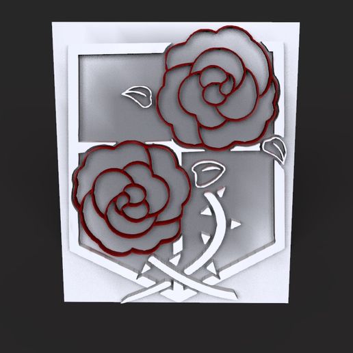 Shingeki no Kyojin Garrison Troops logo 3D Attack on titan 3D model