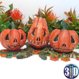 Copertina.png Jack-o'-lanterns, set of 3 pumpkins for Halloween, articulated, interchangeable