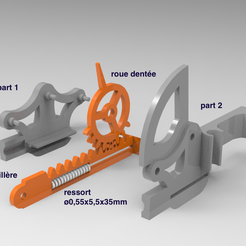 roue dentée part 1 crémaillére 90,55x5,5x35mm Free STL file voltage controller・3D printing design to download