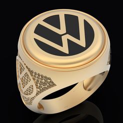 1.7126.jpg Archivo STL Volkswaguan anillo de plata joyas de oro imprimible modelo 3D・Modelo de impresión 3D para descargar
