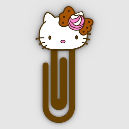 Paperclip HELLO KITTY SWEET CHOCOLATE COOKIE - bookmark - 3MF pre-painted , STL