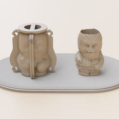 chewie01_r.png Fichier 3D Moule pour pot de fleurs Chewbacca・Objet imprimable en 3D à télécharger