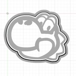 Yoshi-1.jpg STL file Mario Bros Yoshi Cookie and Fondant Cutter with Embosser・3D print model to download