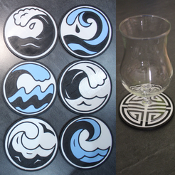 Sans-titre12.png Fichier STL 6 Coaster Ocean Wave 1・Plan pour imprimante 3D à télécharger