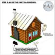 STEP-05.jpg Download STL file LOG CABIN BIRDHOUSE • 3D print design, PA1