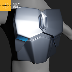 1.png 3D file The Mandalorian - Chest Plate Armour - 3D model - STL (digital download)・3D printer model to download