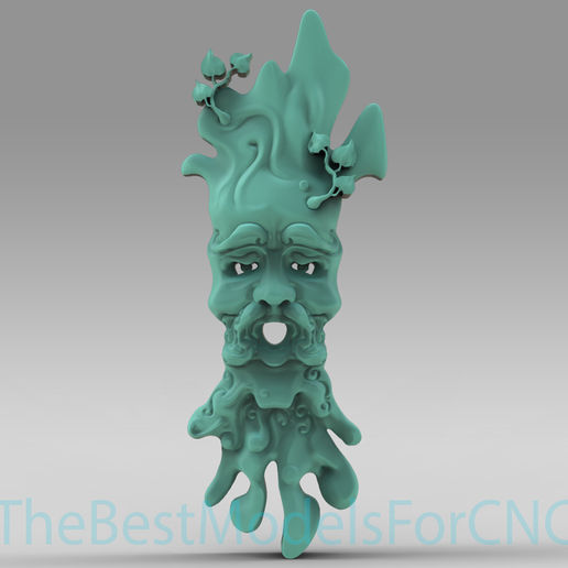 Wooden-Man-Mask.png 3D Model STL File for CNC Router Laser & 3D Printer Wooden Man Mask