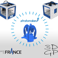affiche.png Free STL file Pencil holder composed of 4 STRATOMAKER logos implanted in France・3D printing idea to download