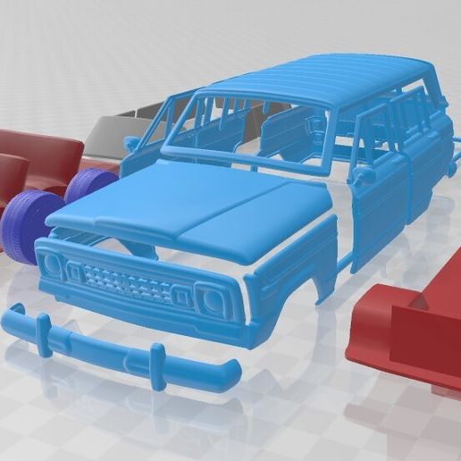 Jeep Wagoneer 1978 – STL SUV Model with Multiple Separate Parts