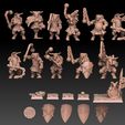 beastmen-flail-lineup-flat.jpg Undead Beastmen Chain Mail Flail Warriors Royalty Free Version