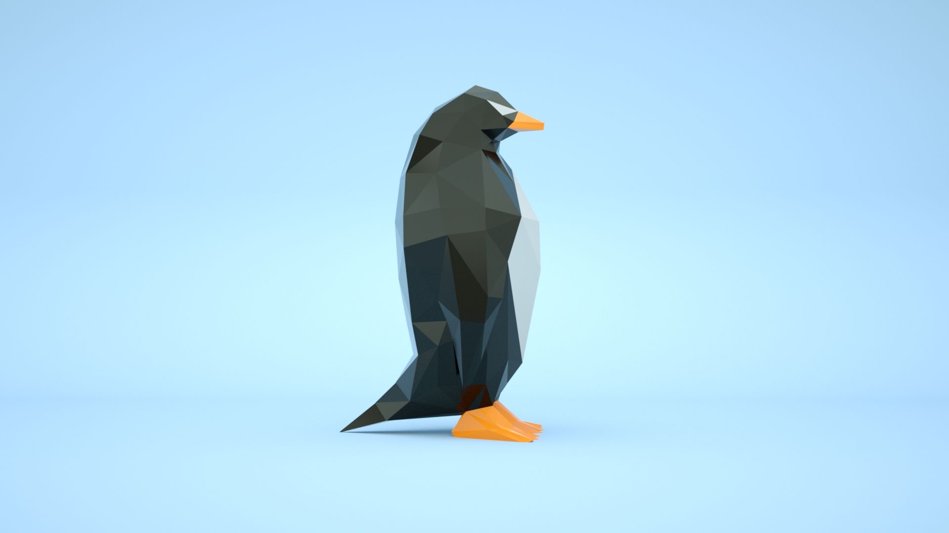 Download OBJ file LOW POLY PENGUIN • 3D printing template