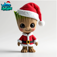 layerables-9.png Santa Groot Chibi-Style 3D Model - Holiday Edition STL