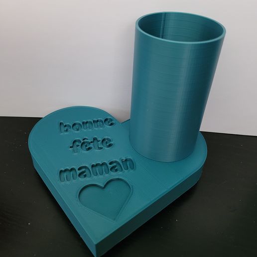 STL file pencil pot happy birthday mom・Model to download and 3D print・Cults