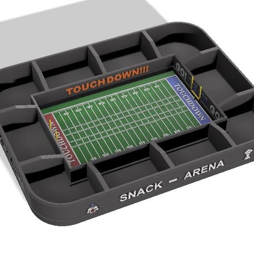 Super Bowl Snack Station – 3D Stadium with Modular Boxes (American Football Stadium)