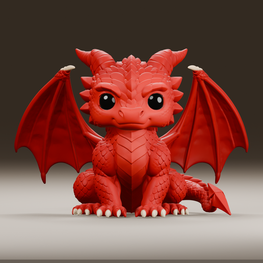 Fourth Wing – Deigh Funko-Style Red Dragon | Complete & Multipart STL