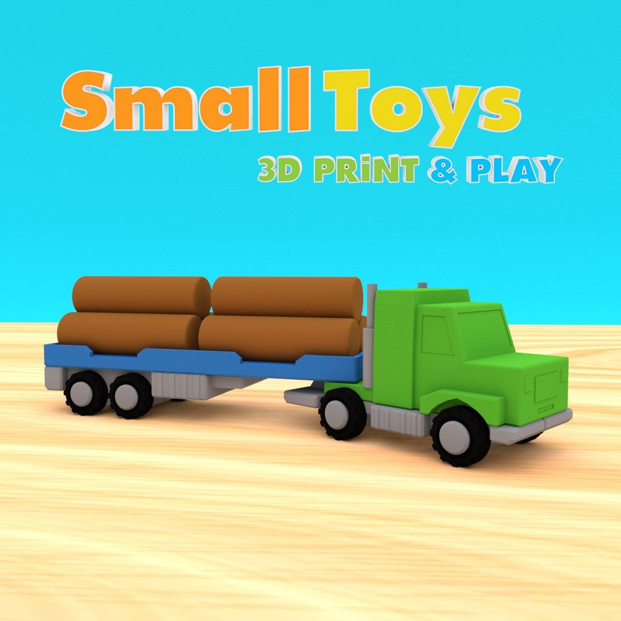 SmallToys-AmericanTruck01.jpg Download STL file SmallToys - Trucks and trailers pack • 3D printing object, Olivier3DStudio