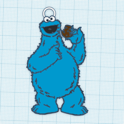 COCO-GALLETAS.png STL file Coco the Cookie Monster Key Ring・Model to download and 3D print