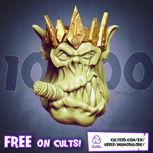 MrModulork's 'Da King Orc Head 3D model