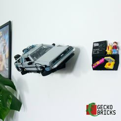 1.jpg STL file Wall Mount for Back To The Future Time machine 10300 DeLorean・Model to download and 3D print