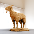 goat-statue-low-poly-1.png Indian goat low poly statue stl 3d print file