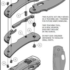 DOLPHIN_explode.JPG folding pocket knife, training knife