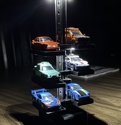 1:64 1/64 Scale Adjustable LED light up Hotwheels Diecast Display 3D model