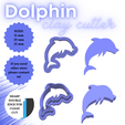 SHARP DOUBLE EDGE FOR CLEAN CUT Dolphin clay cutter | STL Digital file | 3 sizes | sharp cutter | Cookie cutter STL file | 6 STL files for 6 cutters