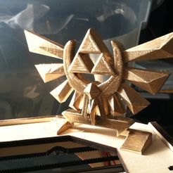 zlda_display_large.jpg Free STL file Zelda Hyrule Crest - Standing w/ leg bits - Print flat・3D print design to download