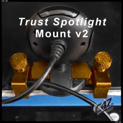 Trust-Spotlight-Mount_v2_1.jpg Free STL file Trust Spotlight Bed Mount v2・3D printing design to download