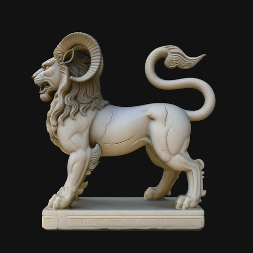 Chimera Mythical Beast Statue Design 1 - 3D Print Model