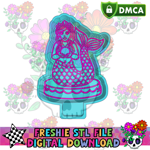 Mermaid Princess STL Freshie Housing