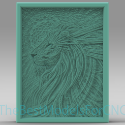 Lion-Decor.png 3D Model STL File for CNC Router Laser & 3D Printer Lion Decor