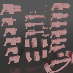 Shootas.png Ork rifles and pistols + rocket launcher
