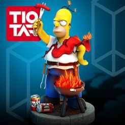 Homer-Barbecue.jpg Free STL file Homer・3D print object to download