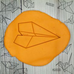 2.jpg Download STL file Paper plane - origami COOKIE CUTTER - CUTTER PLATE OF GALLETS OR FONDANT - 8cm • 3D printer design, Agos3D